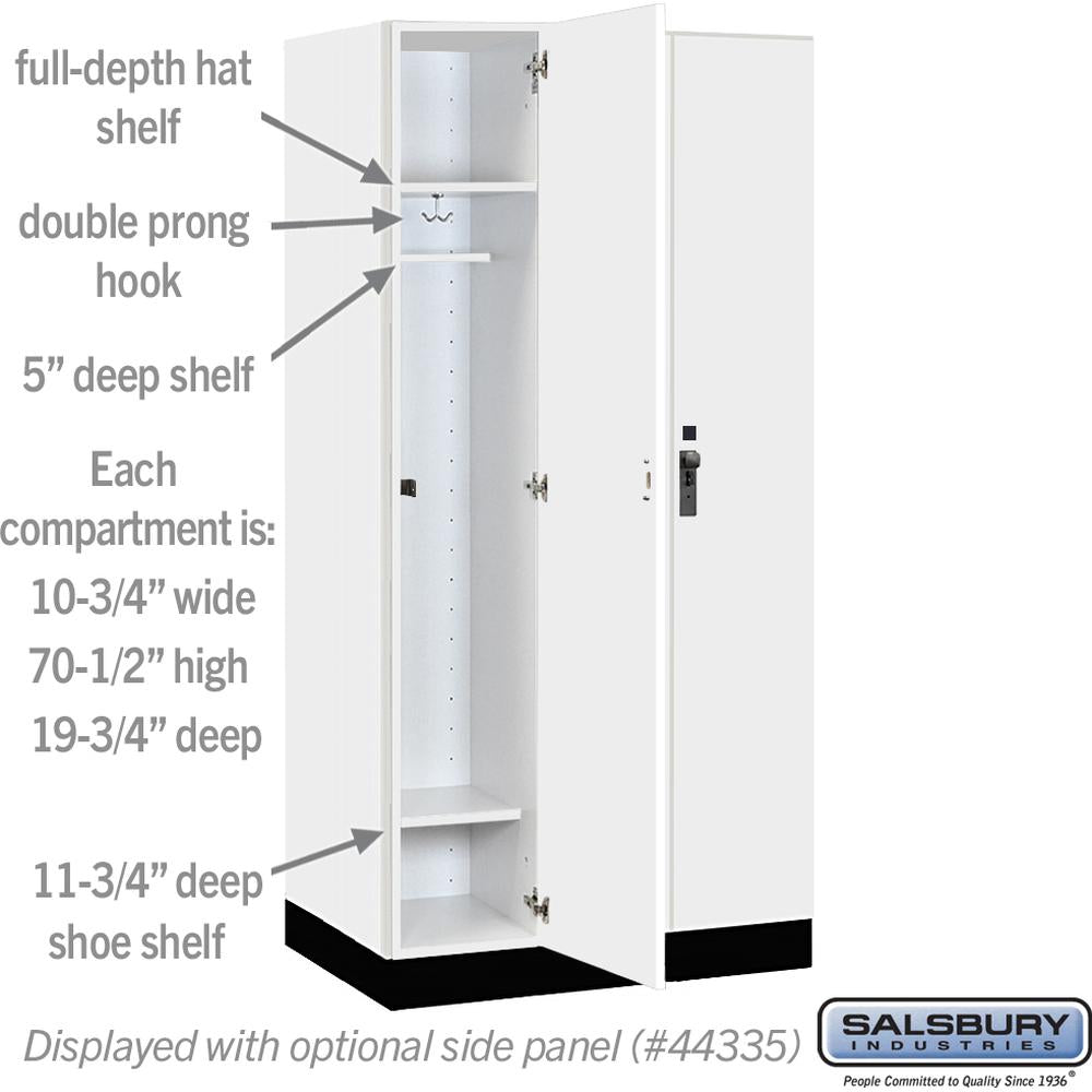 12" Wide Premier Wood Locker - Single Tier - 3 Wide - 6 Feet High - 21" Deep by Salsbury