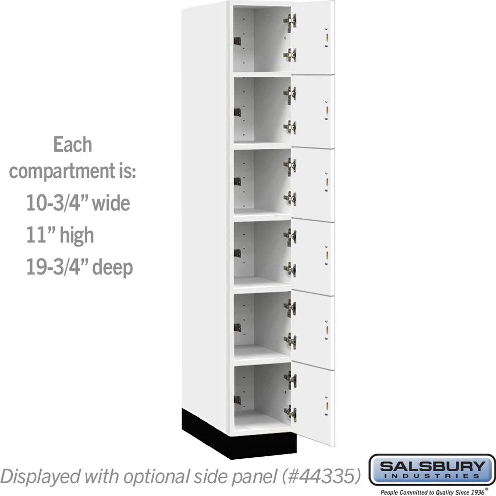 12" Wide Premier Wood Locker - Six Tier Box Style-1 Wide - 6 Feet High - 21" Deep by Salsbury