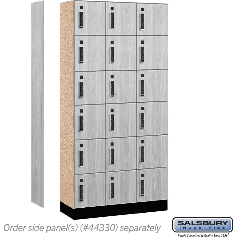 12" Wide Premier Wood Locker - Six Tier Box Style-3 Wide - 6 Feet High - 15" Deep by Salsbury