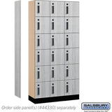 12" Wide Premier Wood Locker - Six Tier Box Style-3 Wide - 6 Feet High - 15" Deep by Salsbury