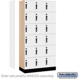 12" Wide Premier Wood Locker - Six Tier Box Style-3 Wide - 6 Feet High - 18" Deep by Salsbury