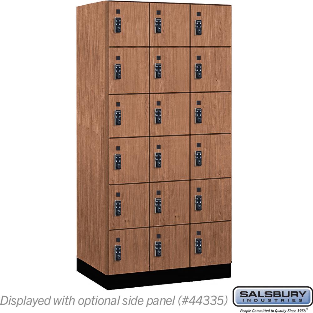 12" Wide Premier Wood Locker - Six Tier Box Style-3 Wide - 6 Feet High - 21" Deep by Salsbury