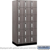 12" Wide Premier Wood Locker - Six Tier Box Style-3 Wide - 6 Feet High - 21" Deep by Salsbury