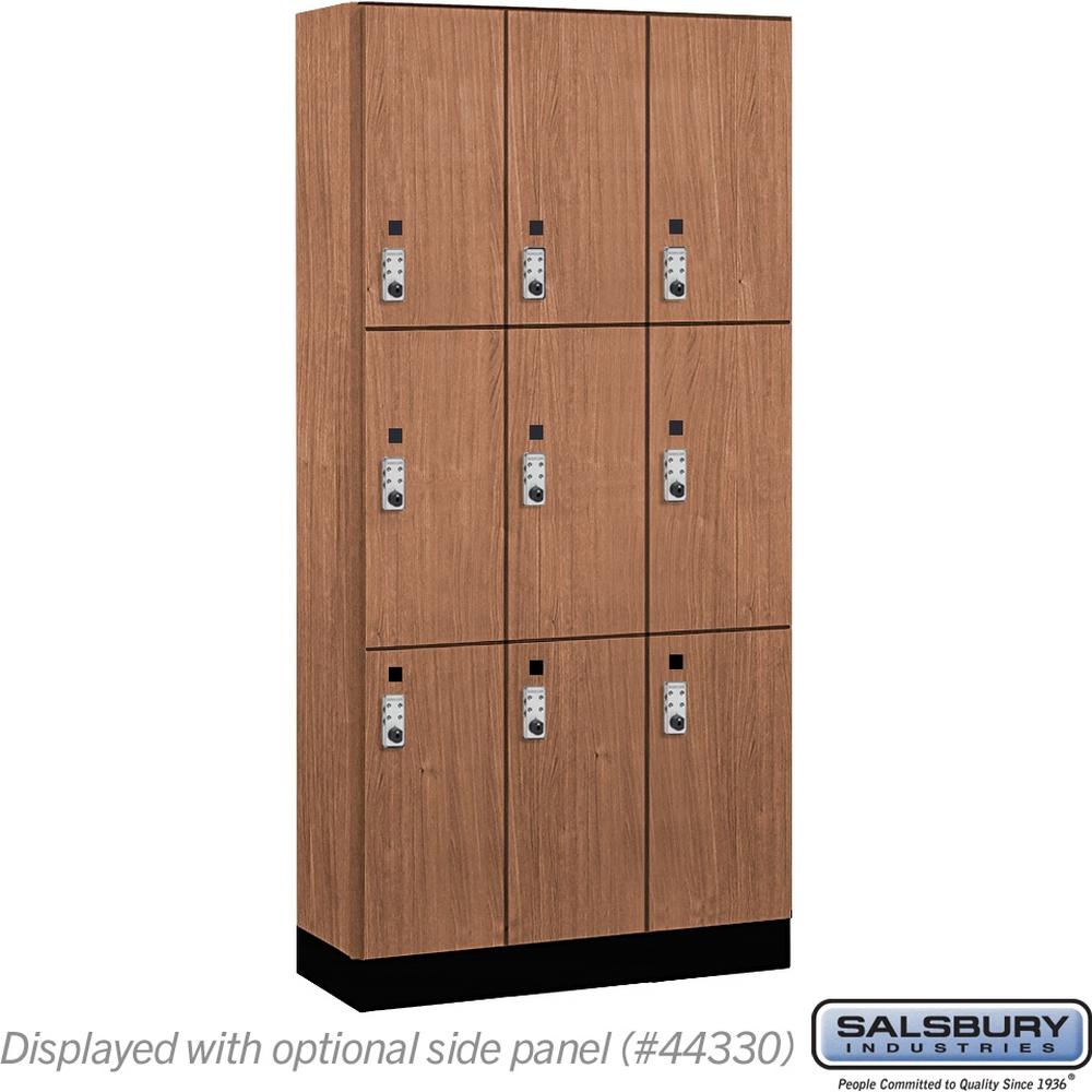 12" Wide Premier Wood Locker - Triple Tier-3 Wide - 6 Feet High - 15" Deep by Salsbury