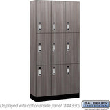 12" Wide Premier Wood Locker - Triple Tier-3 Wide - 6 Feet High - 15" Deep by Salsbury