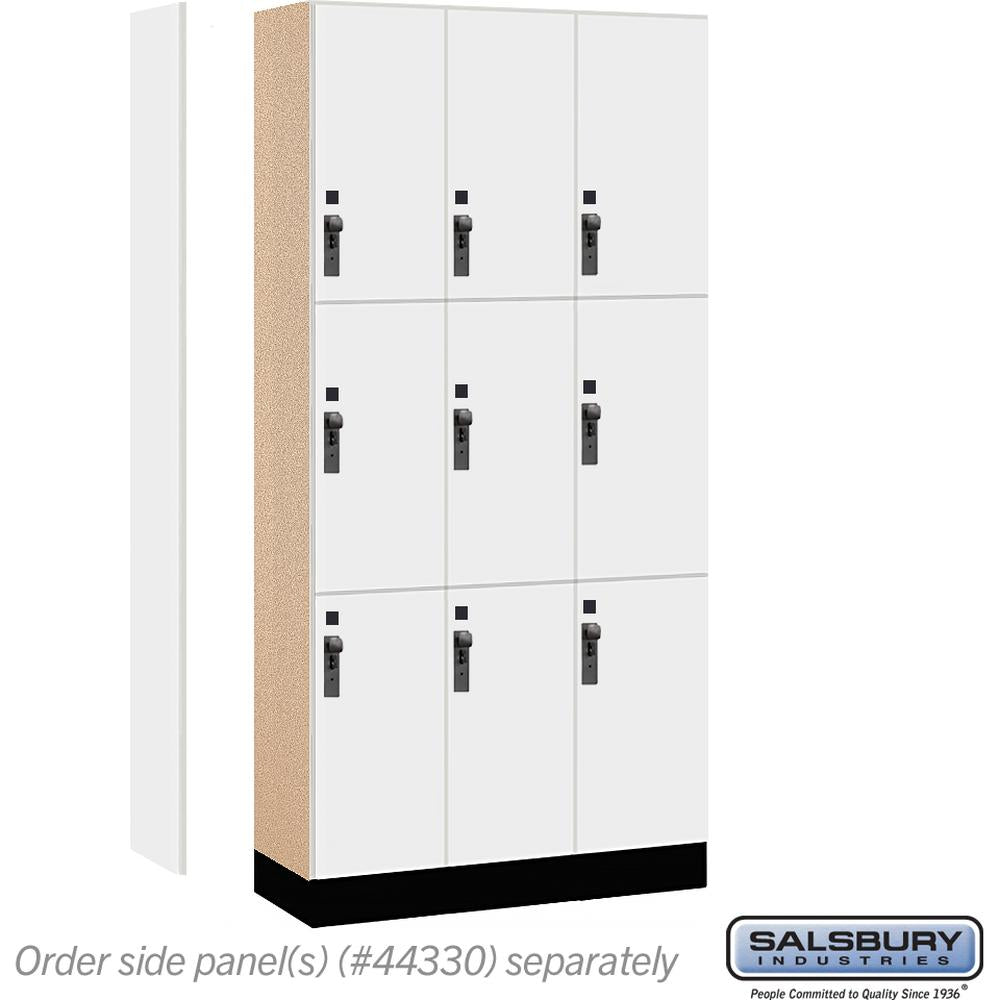 12" Wide Premier Wood Locker - Triple Tier-3 Wide - 6 Feet High - 15" Deep by Salsbury