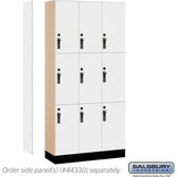 12" Wide Premier Wood Locker - Triple Tier-3 Wide - 6 Feet High - 15" Deep by Salsbury