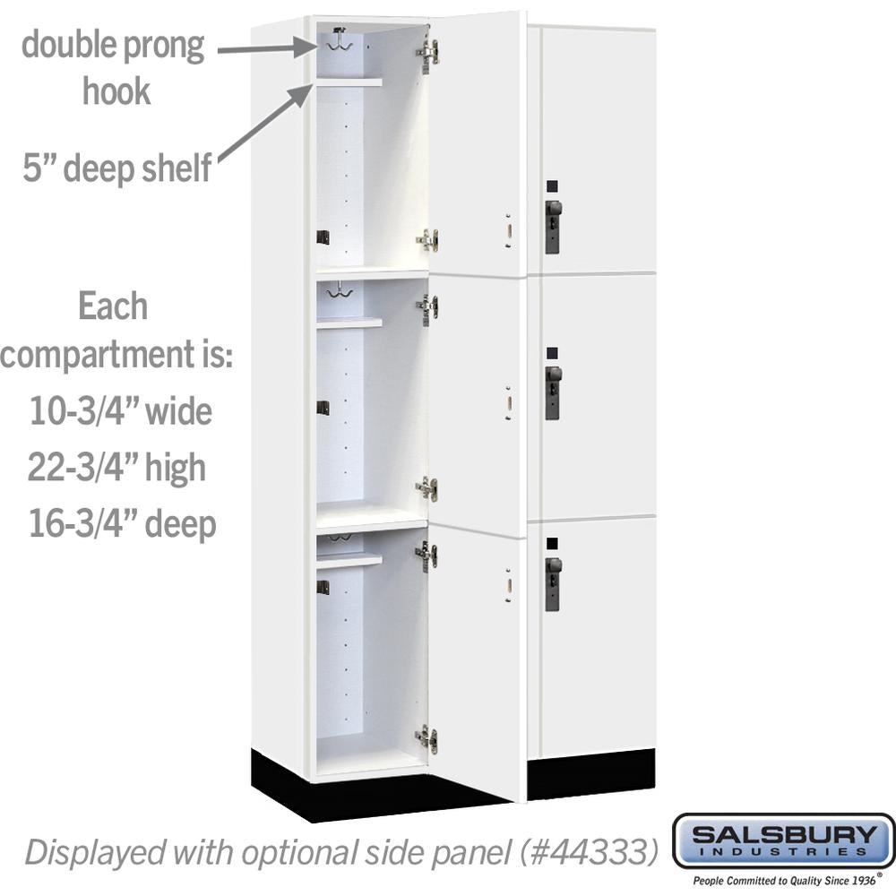 12" Wide Premier Wood Locker - Triple Tier-3 Wide - 6 Feet High - 18" Deep by Salsbury