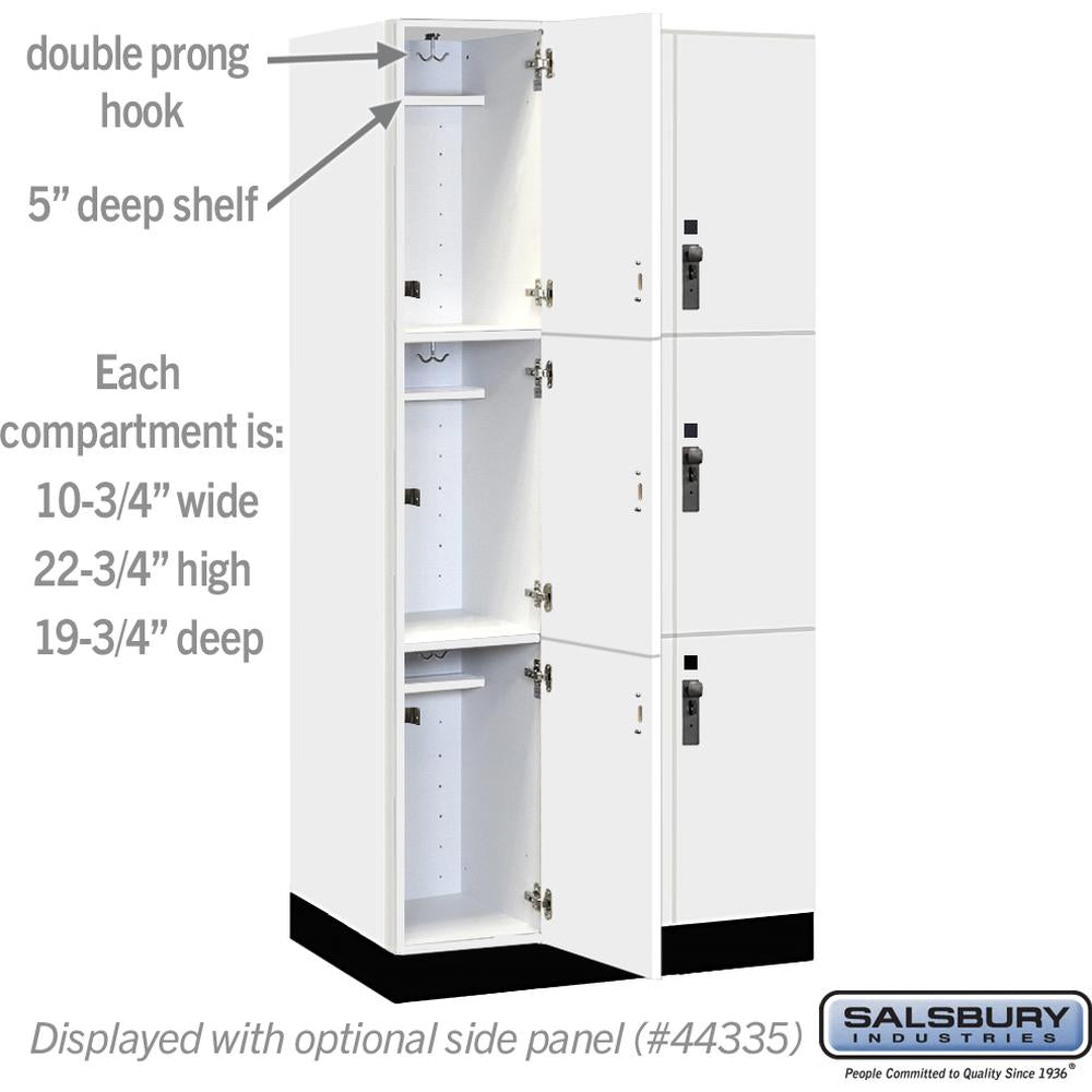 12" Wide Premier Wood Locker - Triple Tier-3 Wide - 6 Feet High - 21" Deep by Salsbury