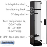 12" Wide Single Tier Designer Wood Locker - 1 Wide - 5 Feet High - 18" Deep by Salsbury