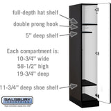12" Wide Single Tier Designer Wood Locker - 1 Wide - 5 Feet High - 21" Deep by Salsbury