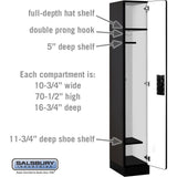 12" Wide Single Tier Designer Wood Locker - 1 Wide - 6 Feet High - 18" Deep by Salsbury