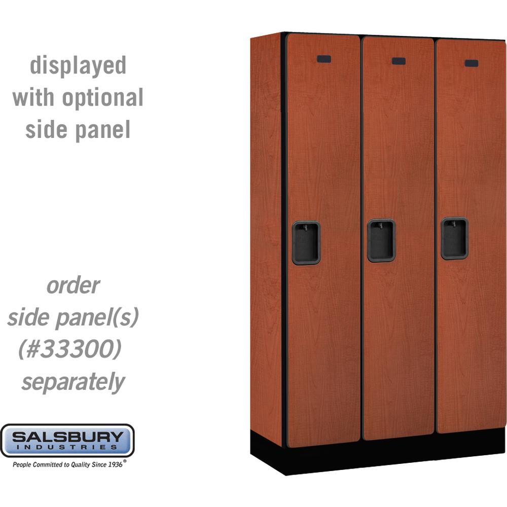 12" Wide Single Tier Designer Wood Locker - 3 Wide - 5 Feet High - 15" Deep by Salsbury