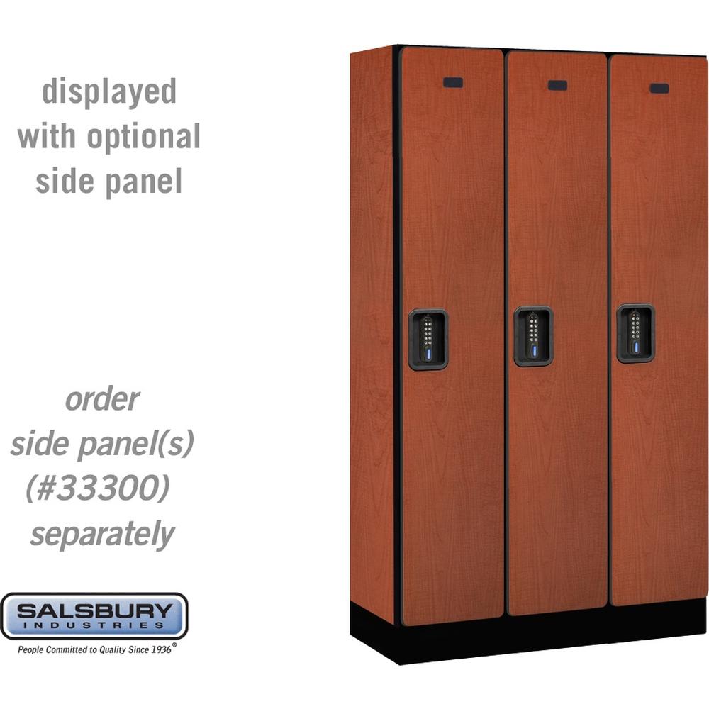 12" Wide Single Tier Designer Wood Locker - 3 Wide - 5 Feet High - 15" Deep by Salsbury