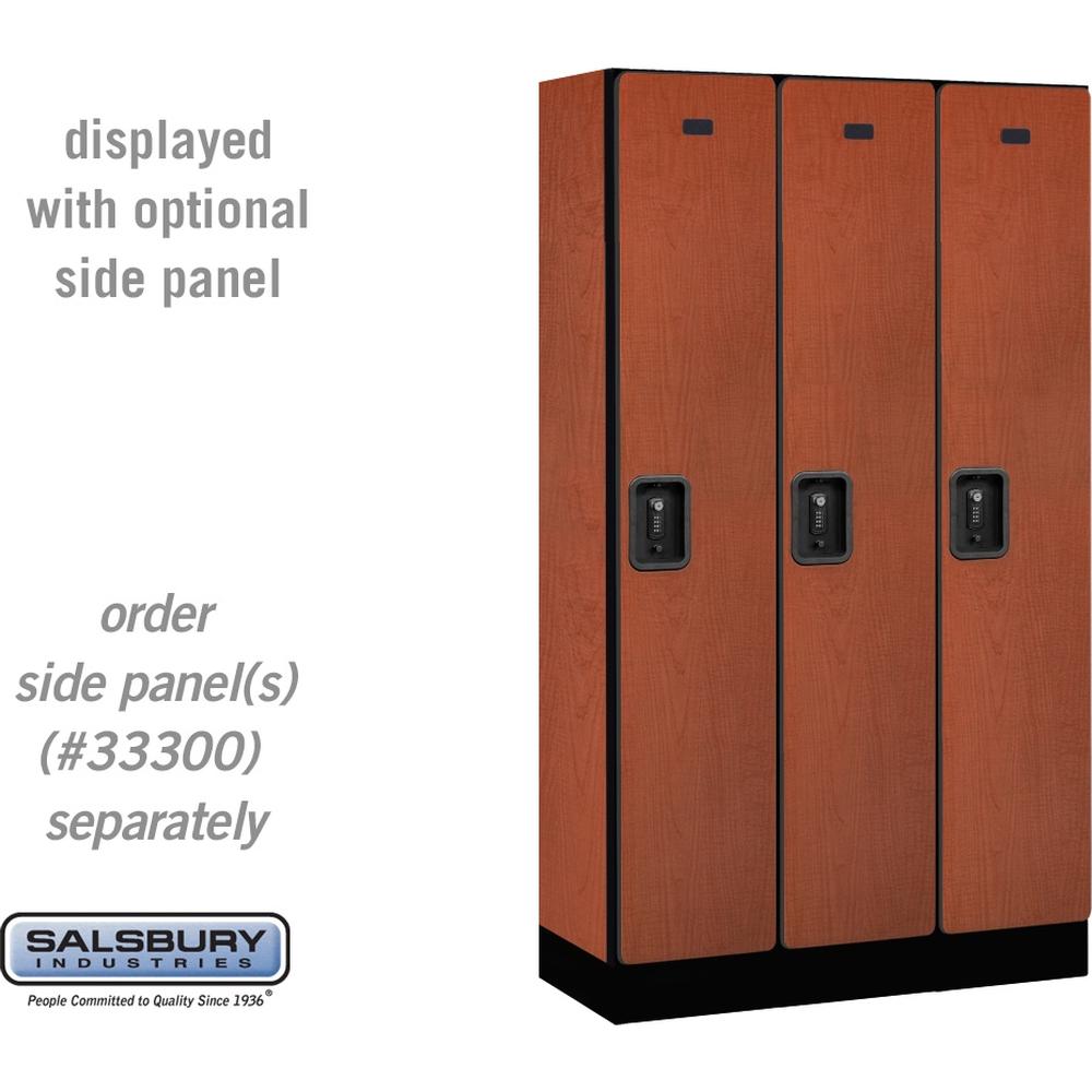 12" Wide Single Tier Designer Wood Locker - 3 Wide - 5 Feet High - 15" Deep by Salsbury