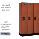 12" Wide Single Tier Designer Wood Locker - 3 Wide - 5 Feet High - 15" Deep by Salsbury