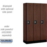 12" Wide Single Tier Designer Wood Locker - 3 Wide - 5 Feet High - 15" Deep by Salsbury