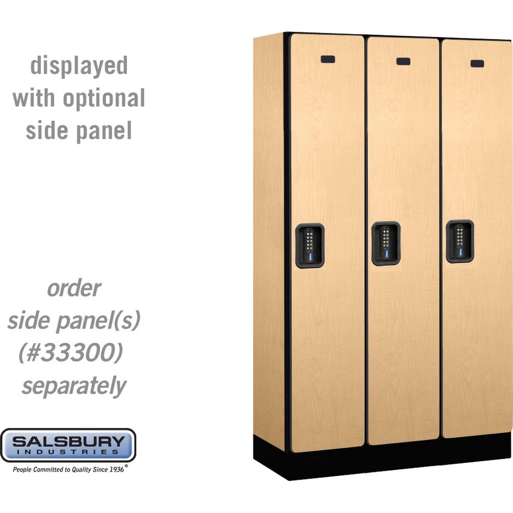 12" Wide Single Tier Designer Wood Locker - 3 Wide - 5 Feet High - 15" Deep by Salsbury