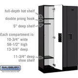 12" Wide Single Tier Designer Wood Locker - 3 Wide - 5 Feet High - 15" Deep by Salsbury