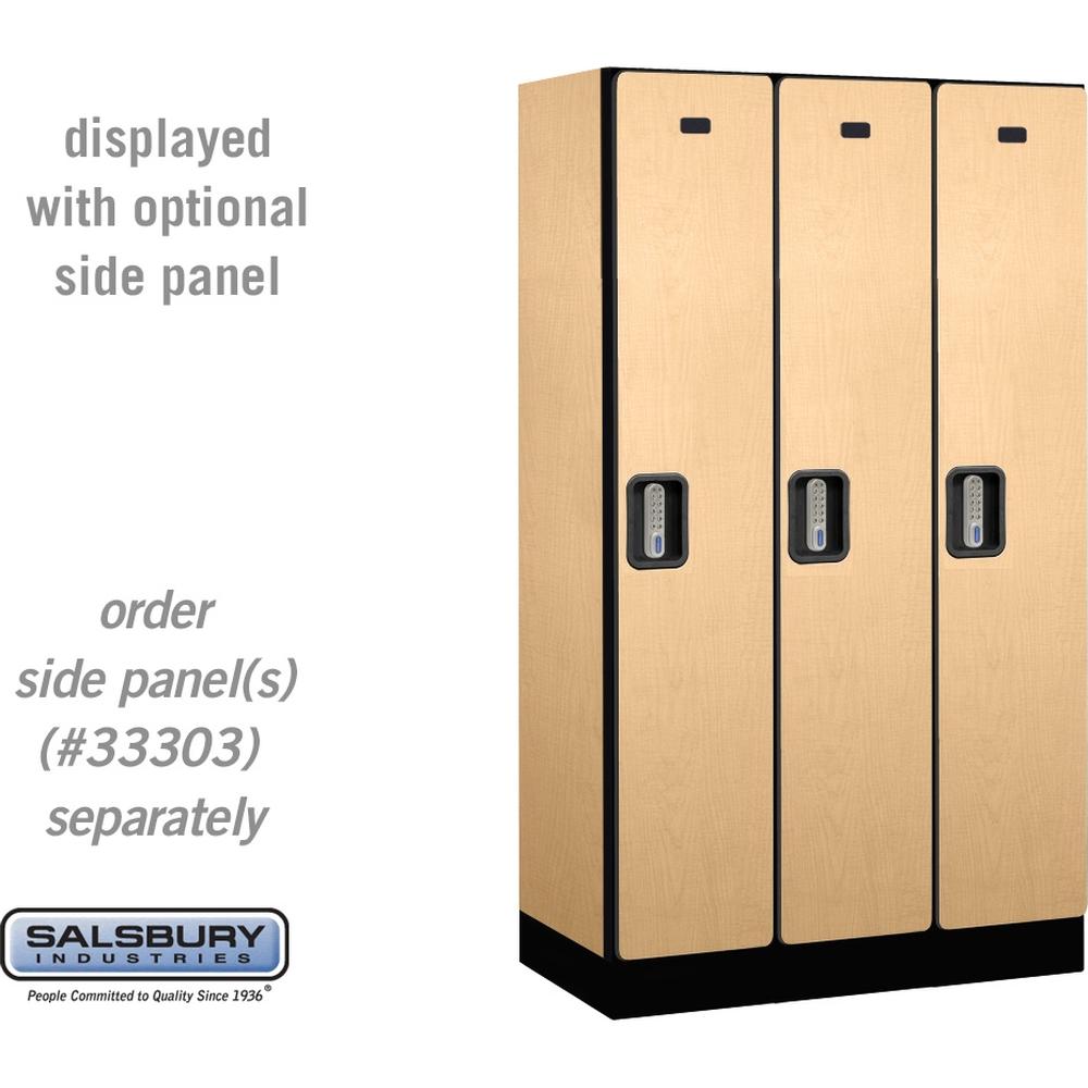 12" Wide Single Tier Designer Wood Locker - 3 Wide - 5 Feet High - 18" Deep by Salsbury