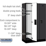 12" Wide Single Tier Designer Wood Locker - 3 Wide - 5 Feet High - 18" Deep by Salsbury