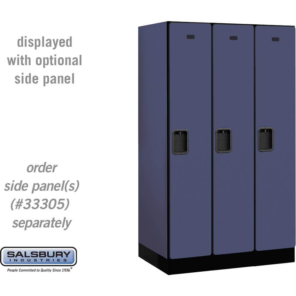 12" Wide Single Tier Designer Wood Locker - 3 Wide - 5 Feet High - 21" Deep by Salsbury