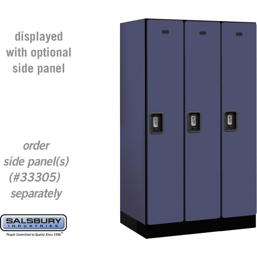 12" Wide Single Tier Designer Wood Locker - 3 Wide - 5 Feet High - 21" Deep by Salsbury