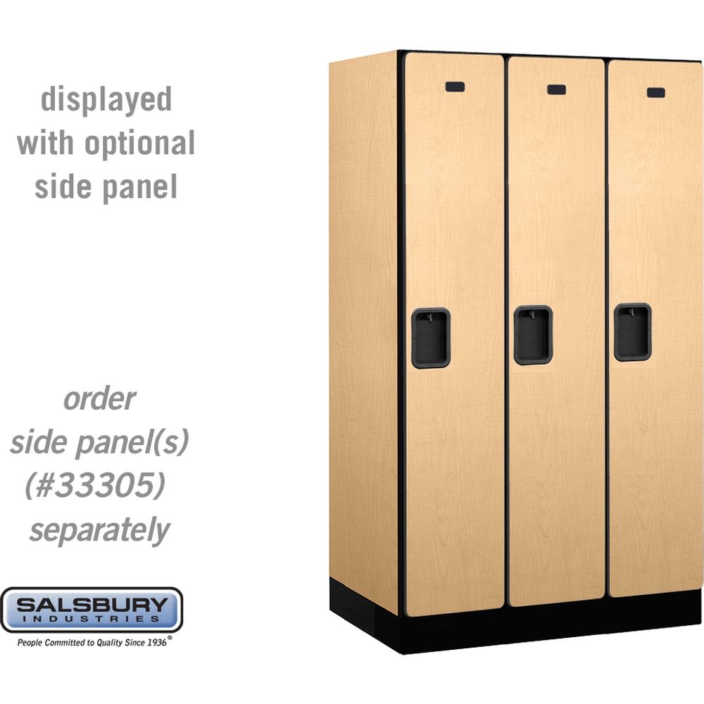 12" Wide Single Tier Designer Wood Locker - 3 Wide - 5 Feet High - 21" Deep by Salsbury