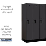 12" Wide Single Tier Designer Wood Locker - 3 Wide - 5 Feet High - 21" Deep by Salsbury