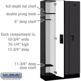 12" Wide Single Tier Designer Wood Locker - 3 Wide - 6 Feet High - 15" Deep by Salsbury
