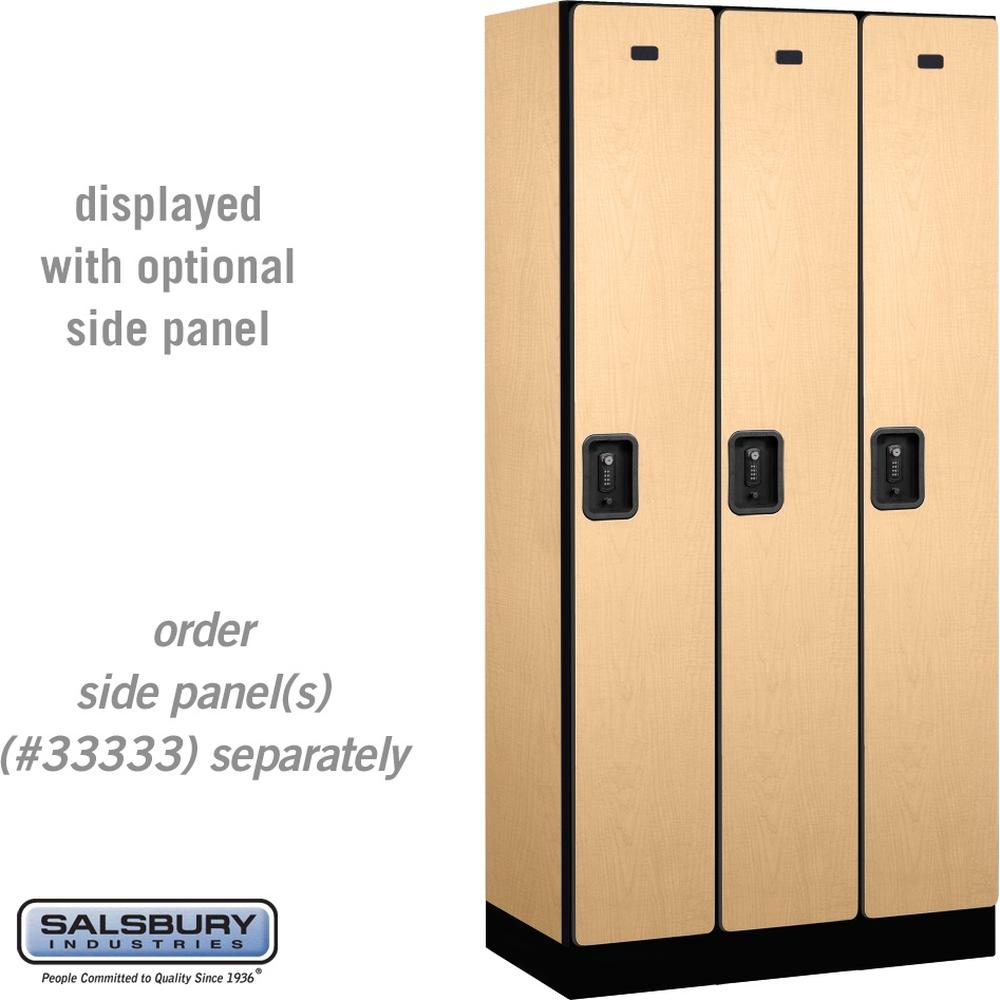 12" Wide Single Tier Designer Wood Locker - 3 Wide - 6 Feet High - 18" Deep by Salsbury