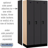 12" Wide Single Tier Designer Wood Locker - 3 Wide - 6 Feet High - 18" Deep by Salsbury