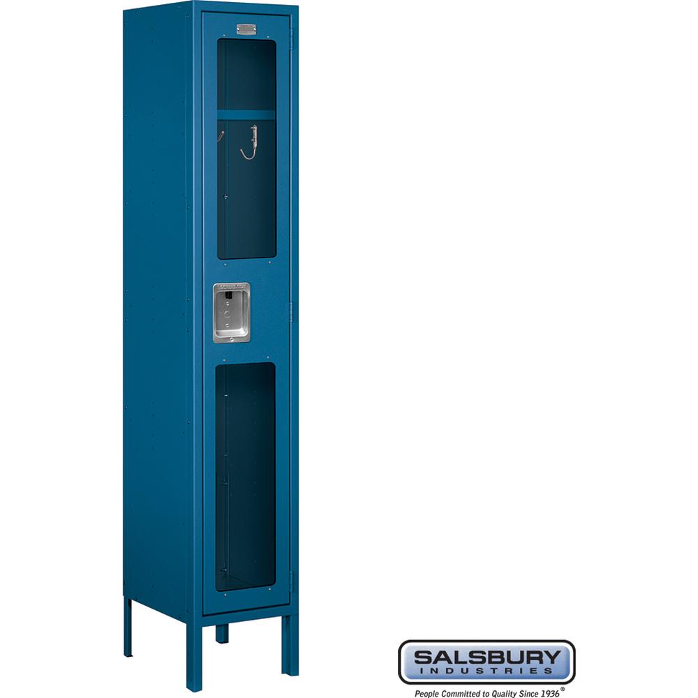 12" Wide Single Tier See-Through Metal Locker - 1 Wide - 5 Feet High - 12" Deep by Salsbury