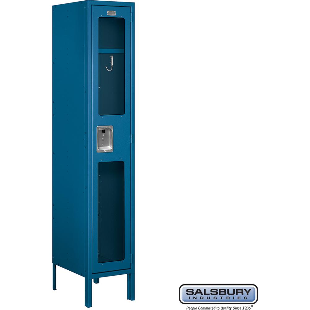 12" Wide Single Tier See-Through Metal Locker - 1 Wide - 5 Feet High - 15" Deep by Salsbury