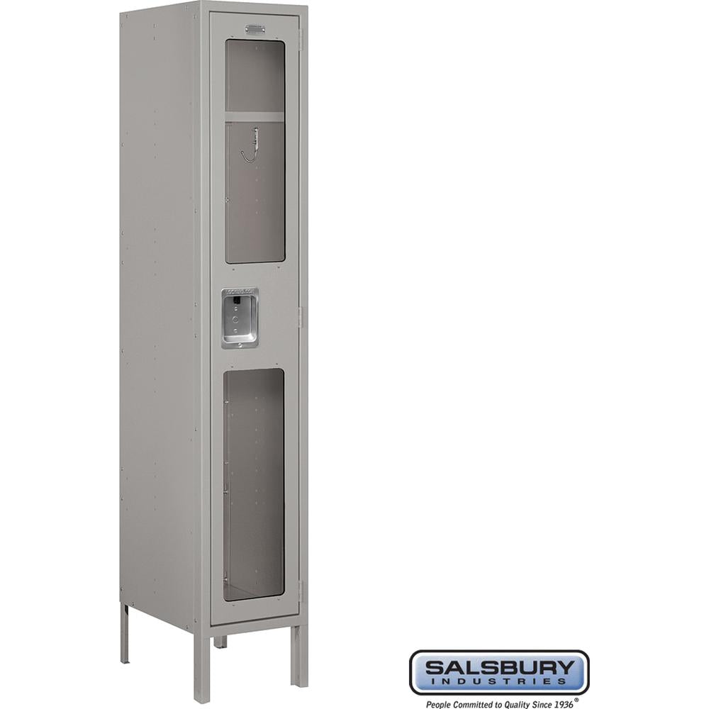 12" Wide Single Tier See-Through Metal Locker - 1 Wide - 5 Feet High - 15" Deep by Salsbury