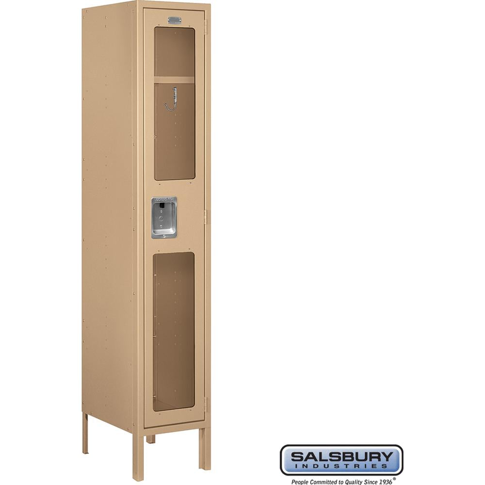 12" Wide Single Tier See-Through Metal Locker - 1 Wide - 5 Feet High - 15" Deep by Salsbury
