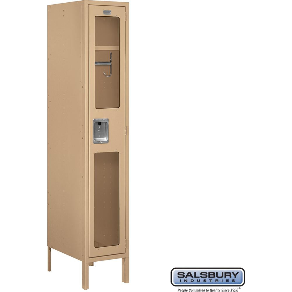 12" Wide Single Tier See-Through Metal Locker - 1 Wide - 5 Feet High - 18" Deep by Salsbury