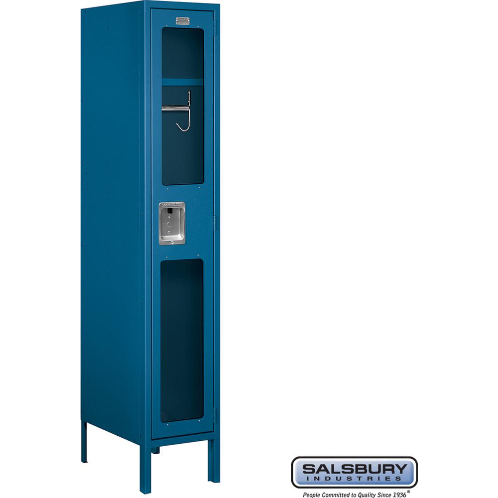 12" Wide Single Tier See-Through Metal Locker - 1 Wide - 5 Feet High - 18" Deep by Salsbury