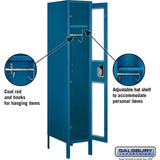 12" Wide Single Tier See-Through Metal Locker - 1 Wide - 5 Feet High - 18" Deep by Salsbury