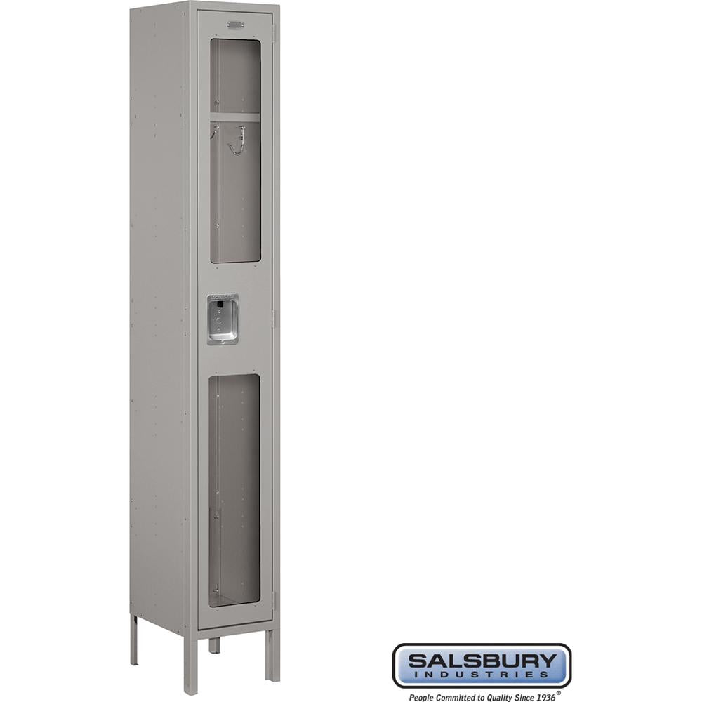12" Wide Single Tier See-Through Metal Locker - 1 Wide - 6 Feet High - 12" Deep by Salsbury