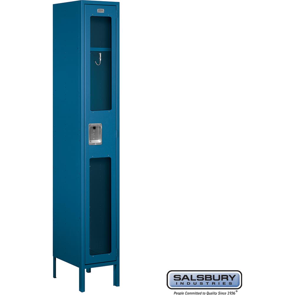 12" Wide Single Tier See-Through Metal Locker - 1 Wide - 6 Feet High - 15" Deep by Salsbury