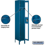 12" Wide Single Tier See-Through Metal Locker - 1 Wide - 6 Feet High - 15" Deep by Salsbury