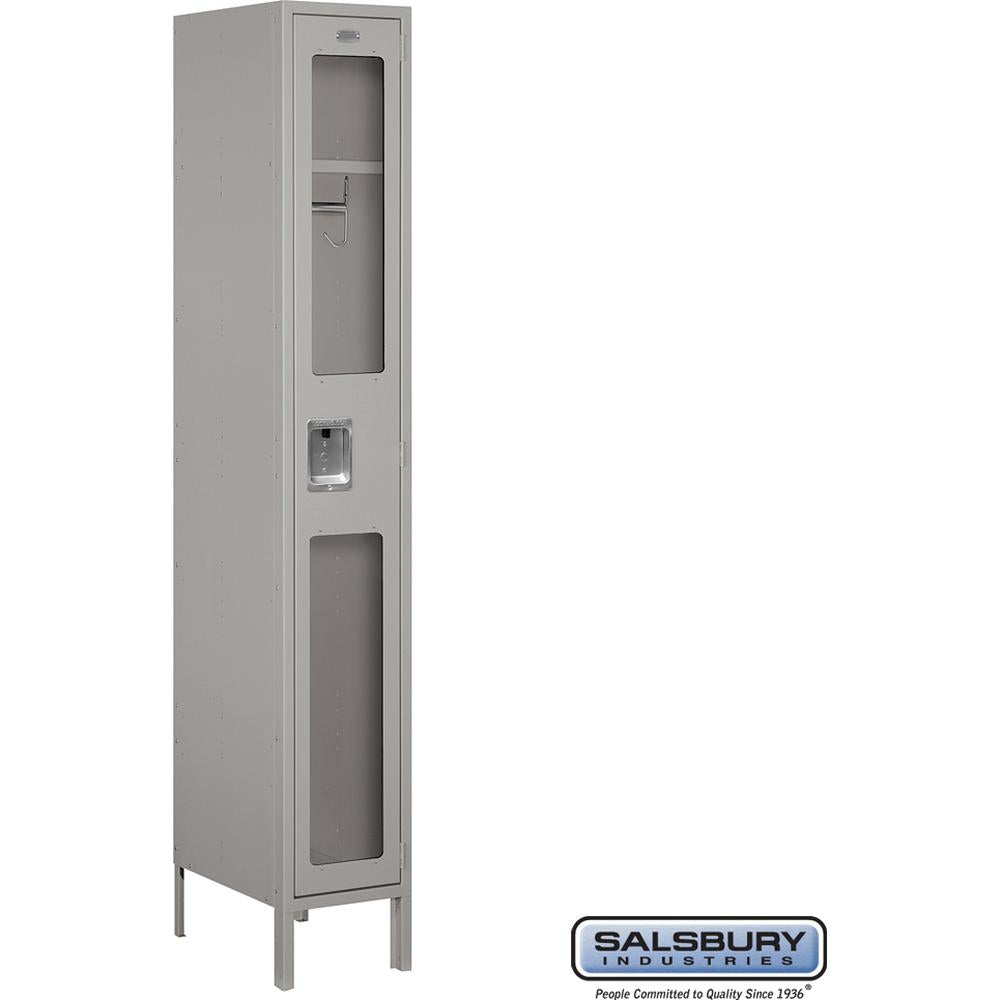 12" Wide Single Tier See-Through Metal Locker - 1 Wide - 6 Feet High - 18" Deep by Salsbury