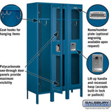 12" Wide Single Tier See-Through Metal Locker - 3 Wide - 5 Feet High - 12" Deep by Salsbury