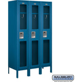 12" Wide Single Tier See-Through Metal Locker - 3 Wide - 5 Feet High - 15" Deep by Salsbury
