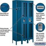 12" Wide Single Tier See-Through Metal Locker - 3 Wide - 6 Feet High - 12" Deep by Salsbury