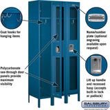 12" Wide Single Tier See-Through Metal Locker - 3 Wide - 6 Feet High - 15" Deep by Salsbury