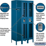 12" Wide Single Tier See-Through Metal Locker - 3 Wide - 6 Feet High - 18" Deep by Salsbury