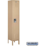 12" Wide Single Tier Standard Metal Locker - 1 Wide - 5 Feet High - 12" Deep by Salsbury