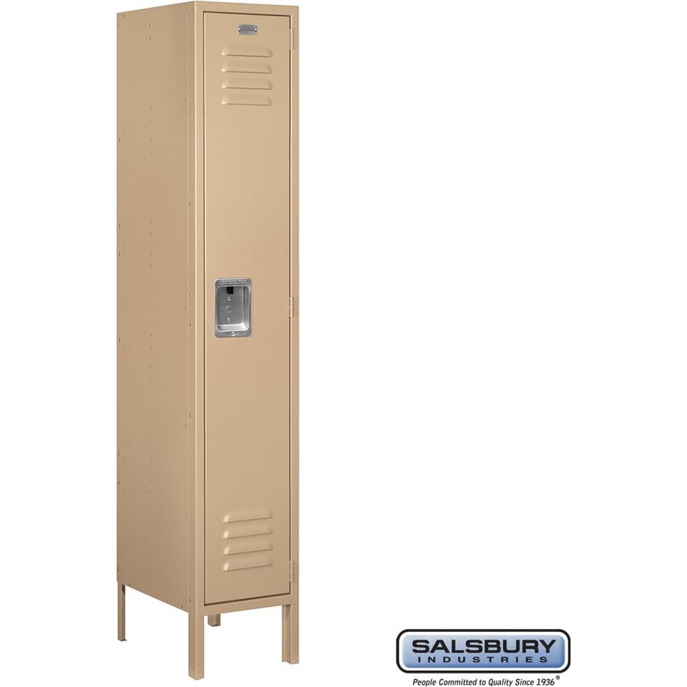 12" Wide Single Tier Standard Metal Locker - 1 Wide - 5 Feet High - 15" Deep by Salsbury